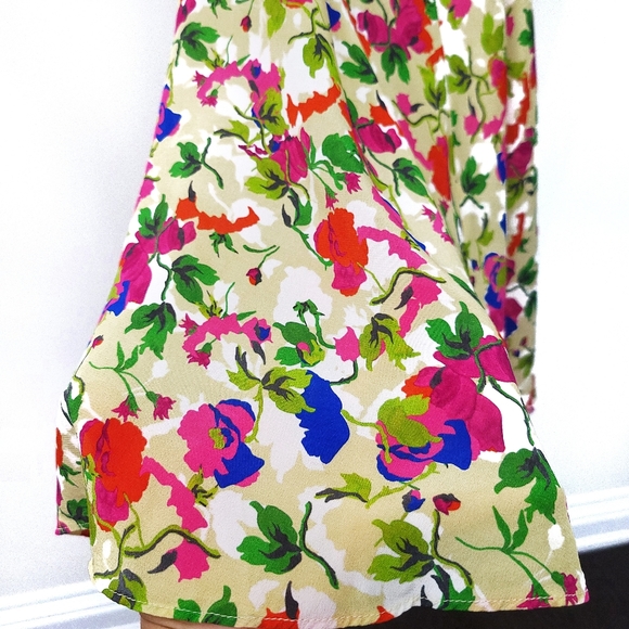 NWOT Saloni 90s Daphne-C Garden Party Silk Floral Slip Maxi Dress - Picture 13 of 16